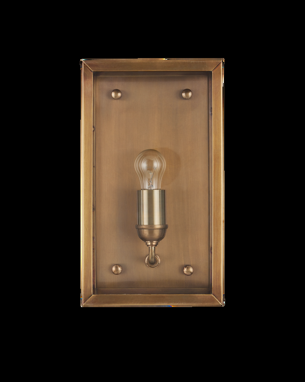 Safavieh Royster Brass Outdoor Wall Sconce | Currey & Co - 5500-0052