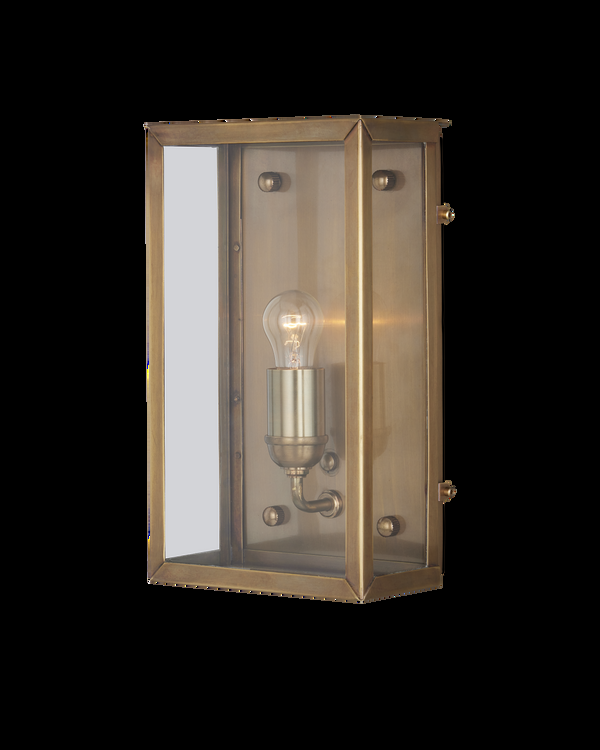 safavieh Royster Brass Outdoor Wall Sconce | Currey & Co - 5500-0052