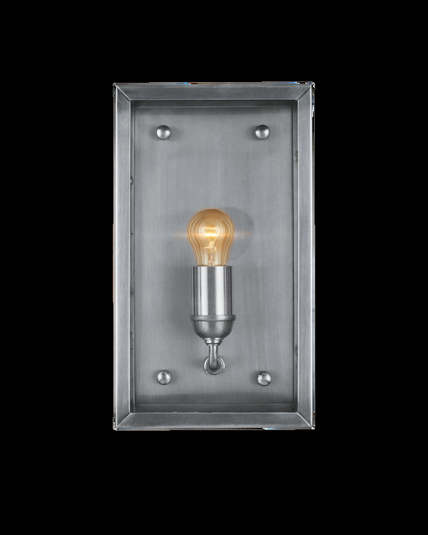 Safavieh Royster Silver Outdoor Wall Sconce | Currey & Co - 5500-0054
