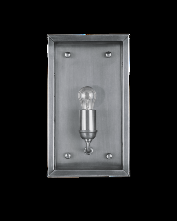Safavieh Royster Silver Outdoor Wall Sconce | Currey & Co - 5500-0054