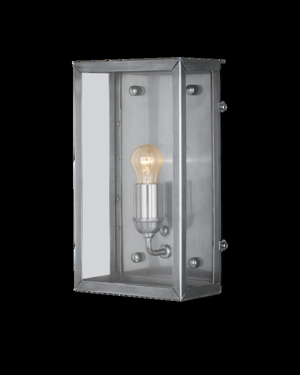 safavieh Royster Silver Outdoor Wall Sconce | Currey & Co - 5500-0054