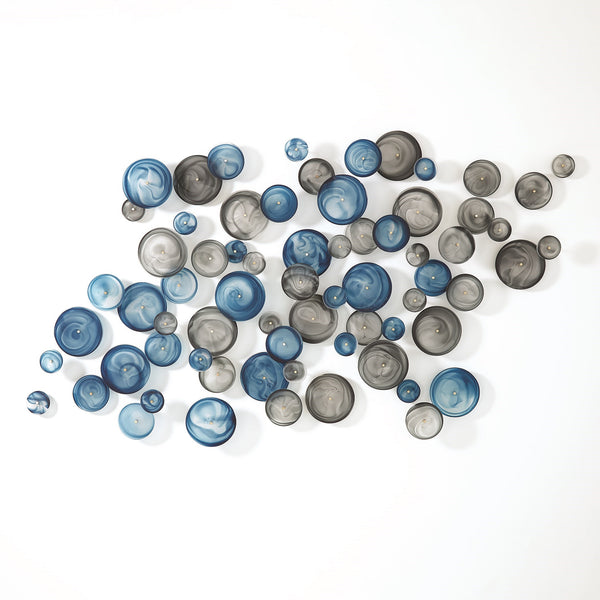 Safavieh S/3 Crosshatched Wall Discs-Blue Swirl | Global Views - 8.82600