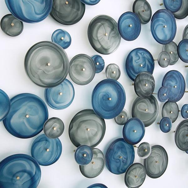 Safavieh S/3 Crosshatched Wall Discs-Blue Swirl | Global Views - 8.82600