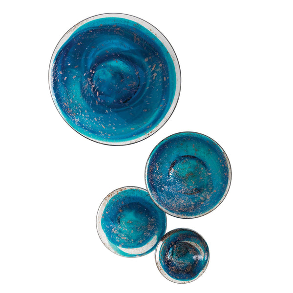 Safavieh S/4 Glass Wall Mushrooms-Blue | Global Views - 8.81936
