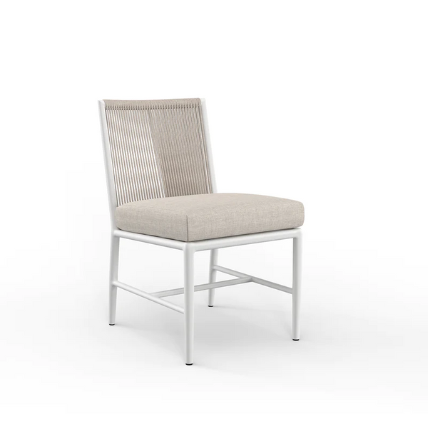 safavieh Sabbia Armless Dining Chair in Echo Ash No Welt - White | Sunset West - SW4901-1A-EASH-STKIT
