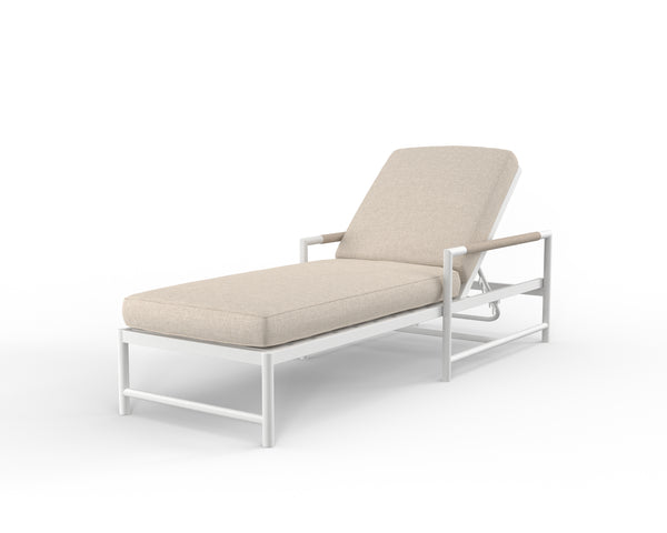 safavieh Sabbia Chaise in Echo Ash No Welt - White | Sunset West - SW4901-9-EASH-STKIT