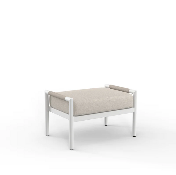 safavieh Sabbia Ottoman in Echo Ash No Welt - White | Sunset West - SW4901-OTT-ASH-STKIT