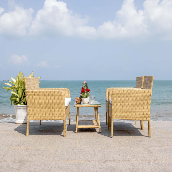Safavieh Safavieh Aboka 4 Piece Living Set - Natural / White