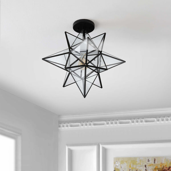 Safavieh Safavieh Abrielle Flush Mount - Black/ Clear Mercury Glass