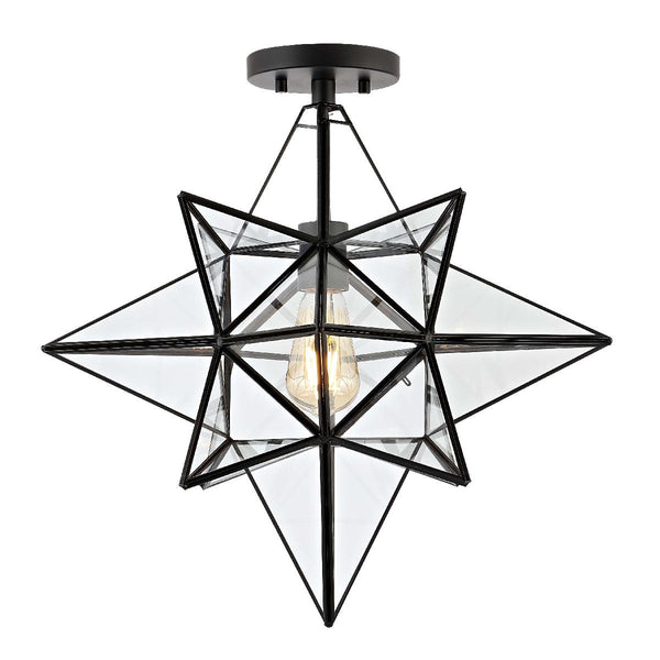 Safavieh Safavieh Abrielle Flush Mount - Black/ Clear Mercury Glass