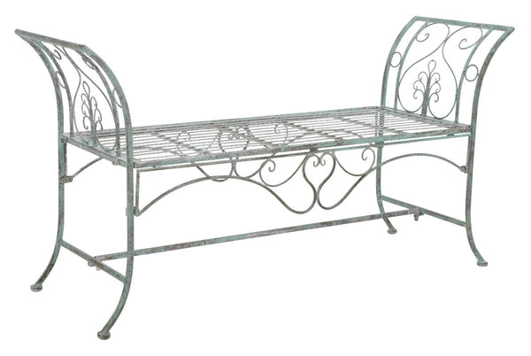 Safavieh Safavieh Adina Wrought Iron 51.25 Inch W Outdoor Garden Bench - Antique Green