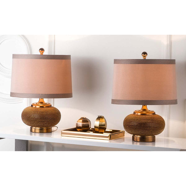Safavieh Safavieh Alexis 19 Inch H Gold Bead Lamp-Copper (Set Of 2)