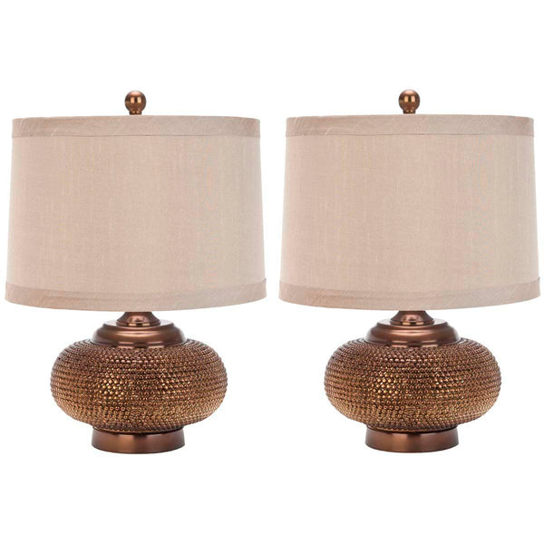 safavieh Safavieh Alexis 19 Inch H Gold Bead Lamp-Copper (Set of 2)