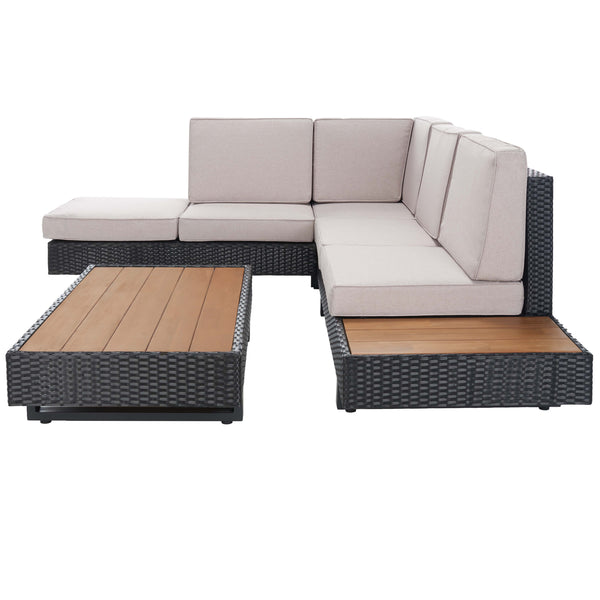 Safavieh Safavieh Allison Table & 2 Seat 1 Back Cushions - Grey / Light Grey