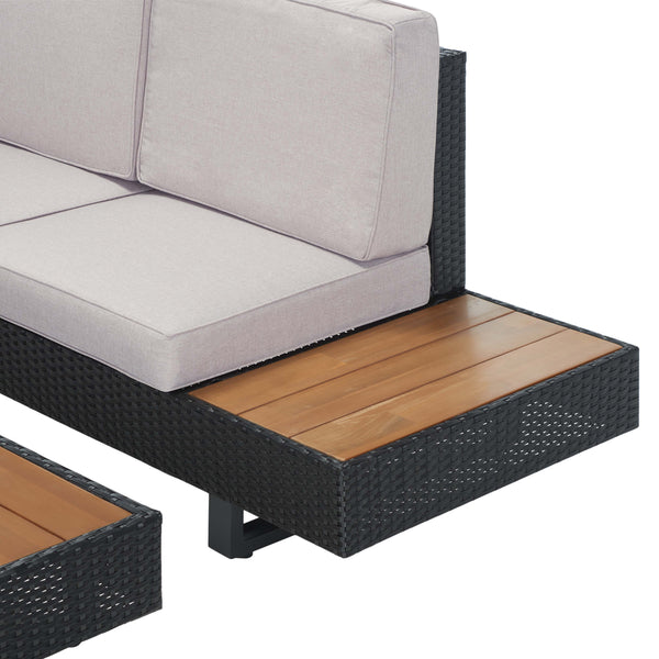 Safavieh Safavieh Allison Table & 2 Seat 1 Back Cushions - Grey / Light Grey