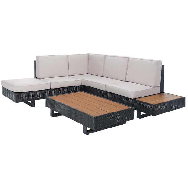 safavieh Safavieh Allison Table & 2 Seat 1 Back Cushions - Grey / Light Grey