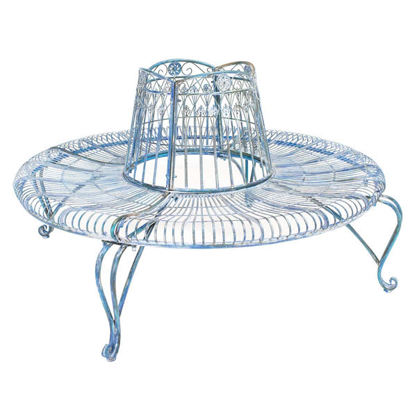 Safavieh Safavieh Ally Darling Wrought Iron 60.25 Inch W Outdoor Tree Bench - Mossy Blue