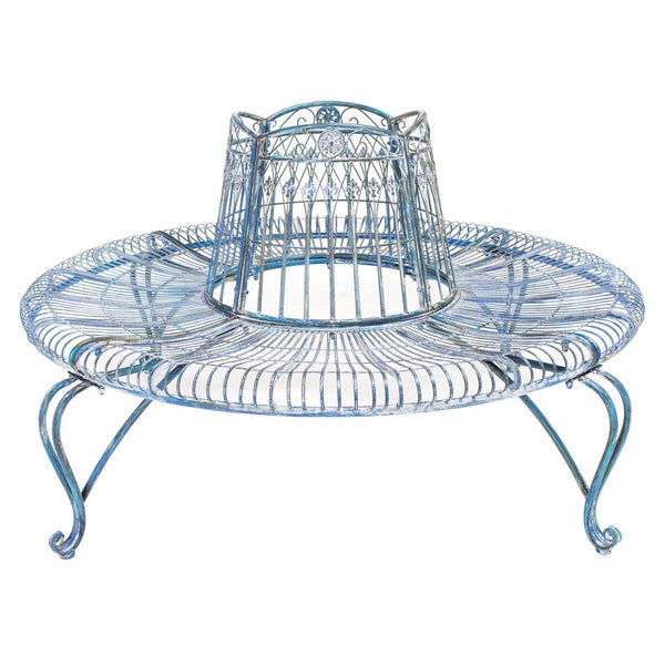 safavieh Safavieh Ally Darling Wrought Iron 60.25 Inch W Outdoor Tree Bench - Mossy Blue