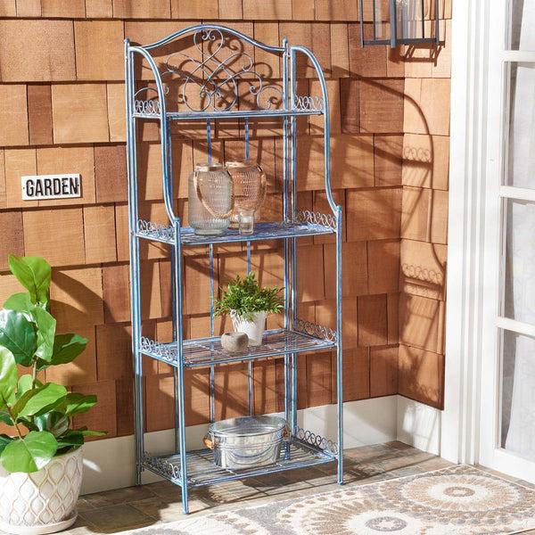 Safavieh Safavieh Amaris Wrought Iron? 4 Tier Outdoor Bakers Rack - Mossy Blue
