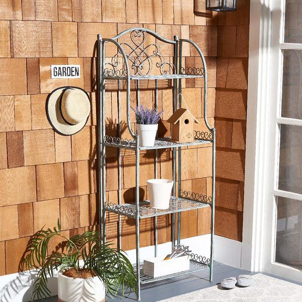 Safavieh Safavieh Amaris Wrought Iron? 4 Tier Outdoor Bakers Rack - Antique Green