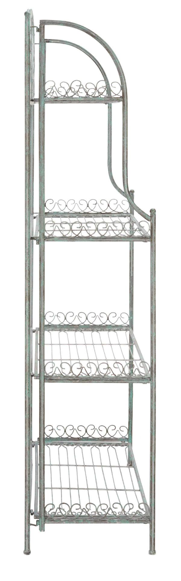 Safavieh Safavieh Amaris Wrought Iron? 4 Tier Outdoor Bakers Rack - Antique Green