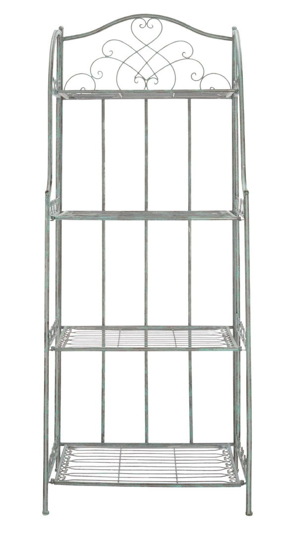 safavieh Safavieh Amaris Wrought Iron? 4 Tier Outdoor Bakers Rack - Antique Green