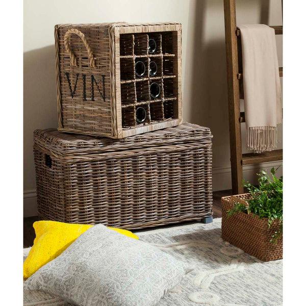 Safavieh Safavieh Aziza 16 Bottle Wicker Wine Rack - Grey