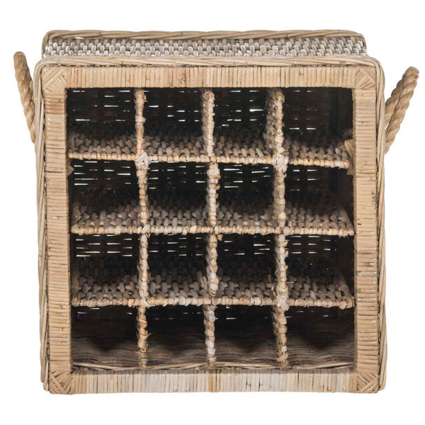 safavieh Safavieh Aziza 16 Bottle Wicker Wine Rack - Grey