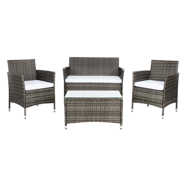 safavieh Safavieh Bandele 4 Piece Living Set - Grey Brown / White
