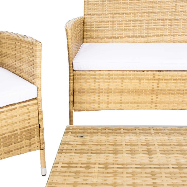 Safavieh Safavieh Bandele 4 Piece Living Set - Natural / White
