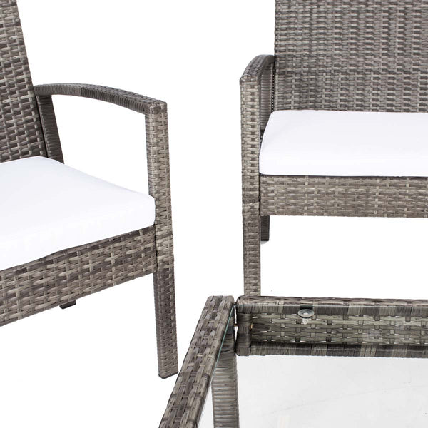 Safavieh Safavieh Bassey 4 Piece Living Set - Grey Brown / White