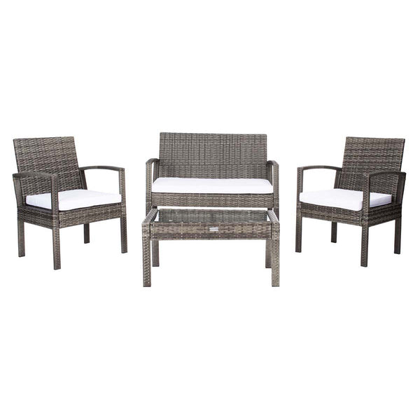safavieh Safavieh Bassey 4 Piece Living Set - Grey Brown / White