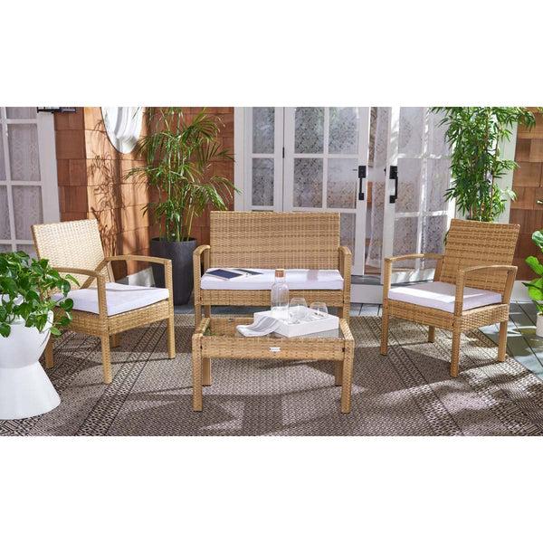 Safavieh Safavieh Bassey 4 Piece Living Set - Natural / White