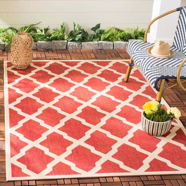 safavieh Safavieh Beach House Rug BHS122Q - Red / Creme