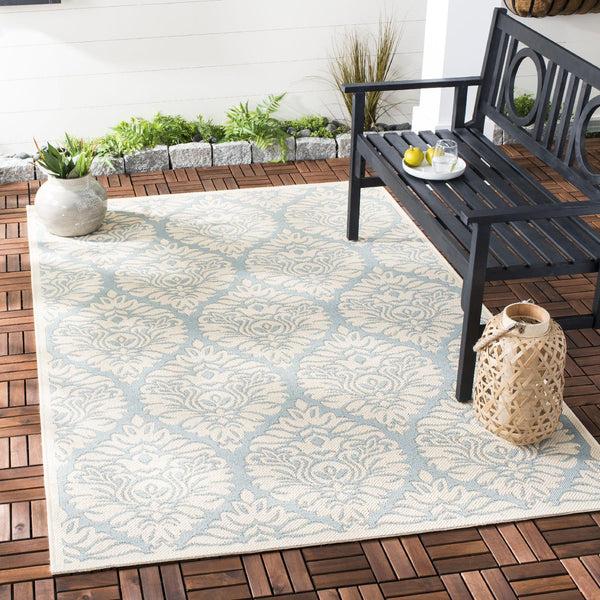 safavieh Safavieh Beach House Rug BHS135K - Aqua / Cream