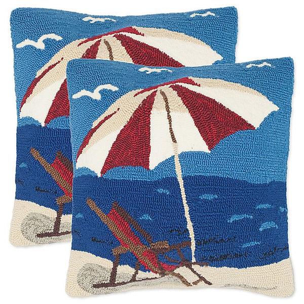 safavieh Safavieh Beach Lounge Pillow-Marine/Red (Set of 2)
