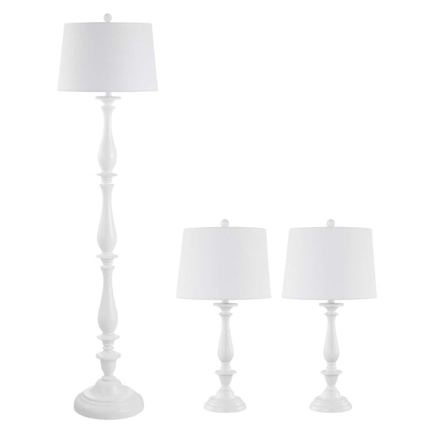 safavieh Safavieh Bessie Candlestick Floor And Table Lamp Set - White