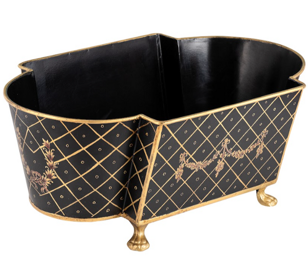 Safavieh Black & Gold Long Trellis Garland Planter