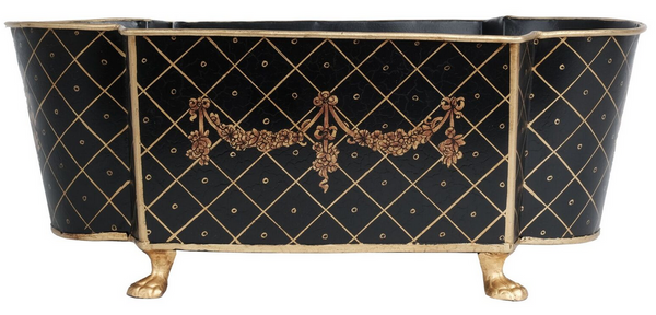 safavieh Black & Gold Long Trellis Garland Planter