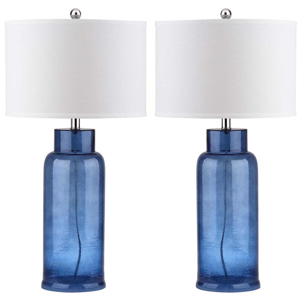 safavieh Safavieh Bottle 29 Inch H Glass Table Lamp-Blue (Set of 2)