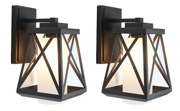 Safavieh Safavieh Braith Outdoor Wall Sconce - Black (Set Of 2)