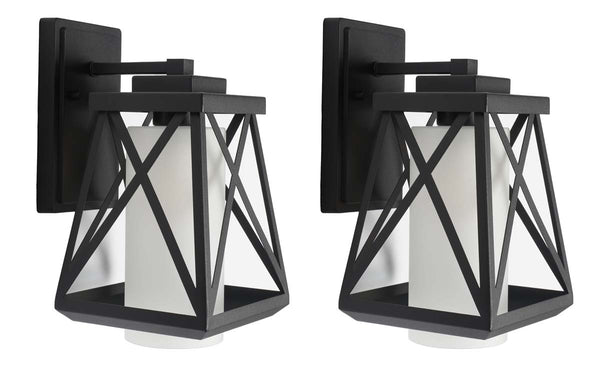safavieh Safavieh Braith Outdoor Wall Sconce - Black (Set of 2)