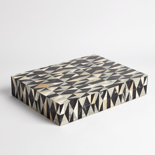 safavieh Brass Diamond Box-Lg | Global Views - 9.93235