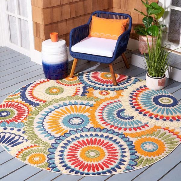 Safavieh Safavieh Cabana Rug Collection CBN382M - Blue / Ivory