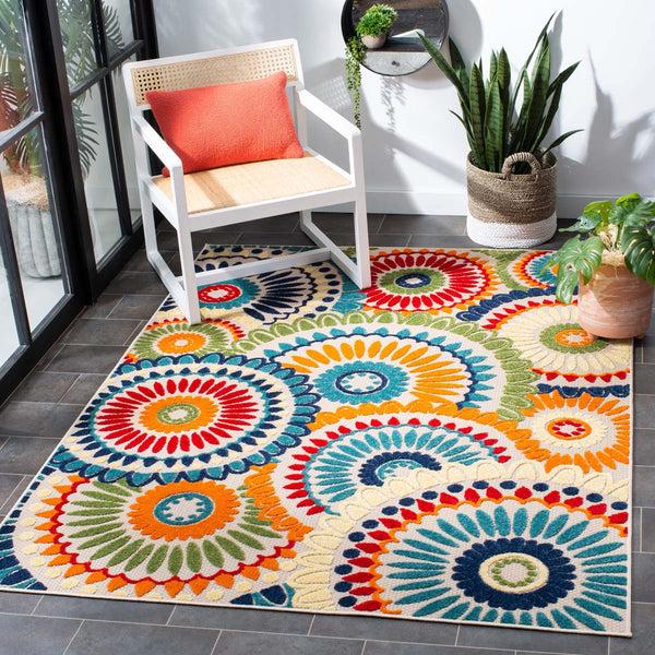 safavieh Safavieh Cabana Rug Collection CBN382M - Blue / Ivory