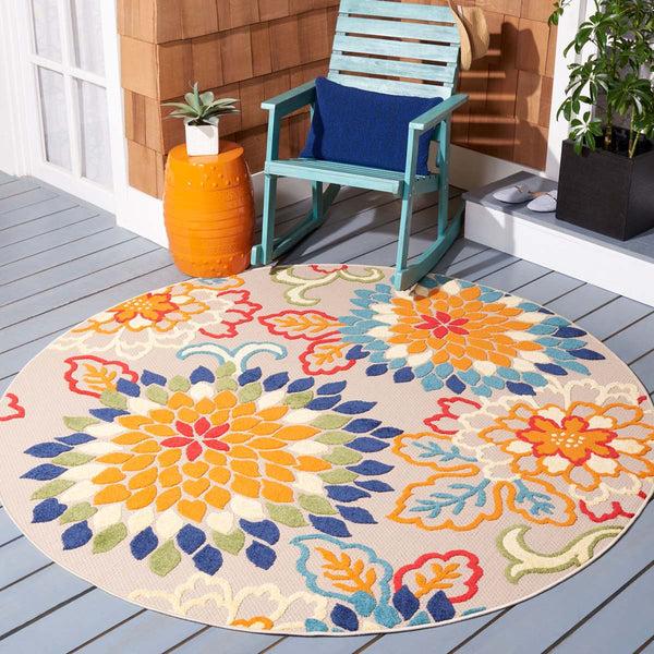 Safavieh Safavieh Cabana Rug Collection CBN391A - Ivory / Orange