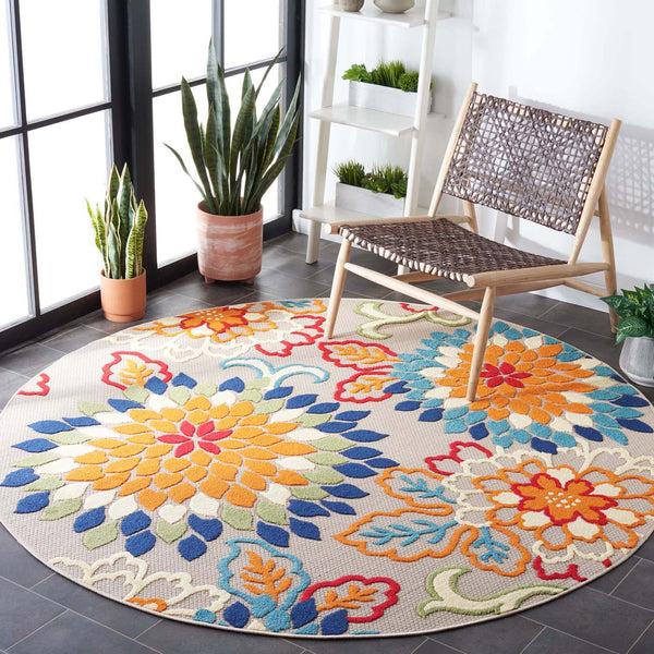 safavieh Safavieh Cabana Rug Collection CBN391A - Ivory / Orange