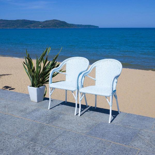 Safavieh Safavieh California Armchair - Baby Blue / White (Set Of 2)