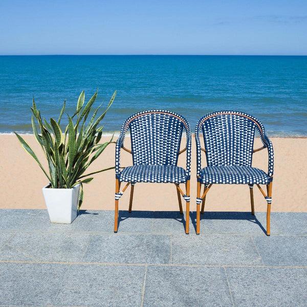 safavieh Safavieh California Armchair - Navy / White (Set of 2)