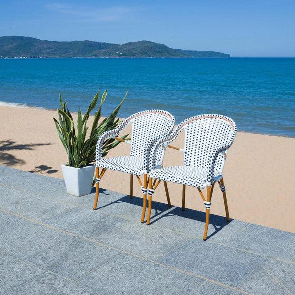 Safavieh Safavieh California Armchair - White / Navy (Set Of 2)
